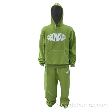 Printing Men's Cotton Hoodie And Sweatpants Set Tracksuit